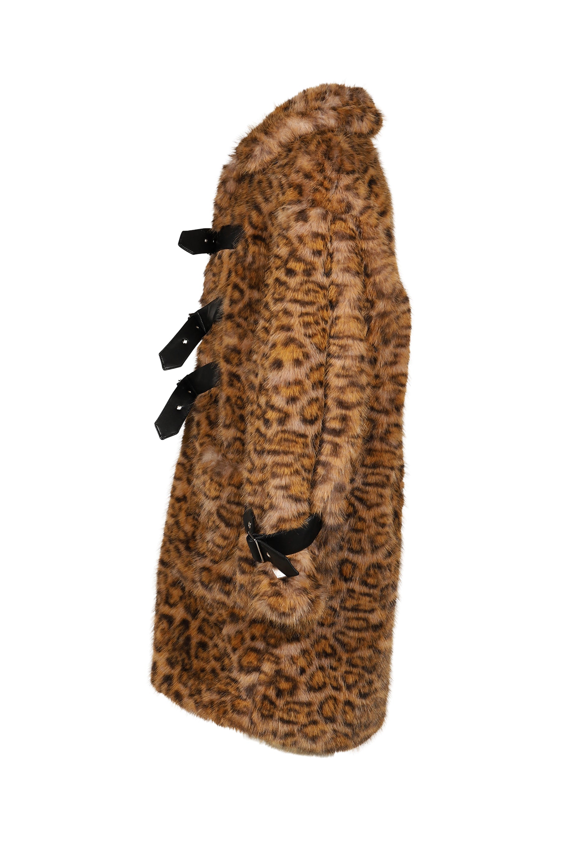 BELTED CHEMICAL FUR COAT / MULTI