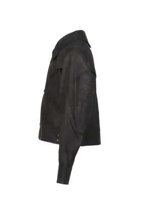 KUMO RAW EDGE LEATHER JACEKT *BLISTERED SHEEP / BLK
