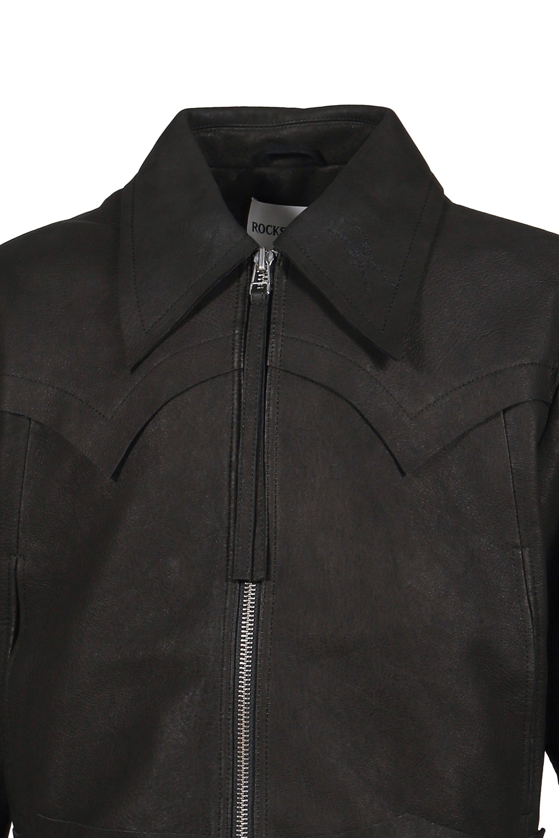 KUMO RAW EDGE LEATHER JACEKT *BLISTERED SHEEP / BLK