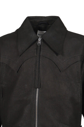 KUMO RAW EDGE LEATHER JACEKT *BLISTERED SHEEP / BLK