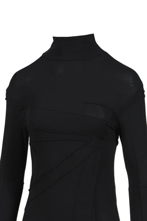 GAUZE HIGH NECK TOP / BLK