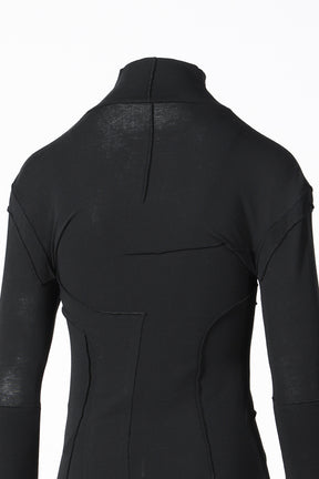 GAUZE HIGH NECK TOP / BLK