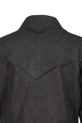 KUMO RAW EDGE LEATHER JACEKT *BLISTERED SHEEP / BLK