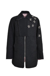 RAINDROP STUDS COAT / BLK