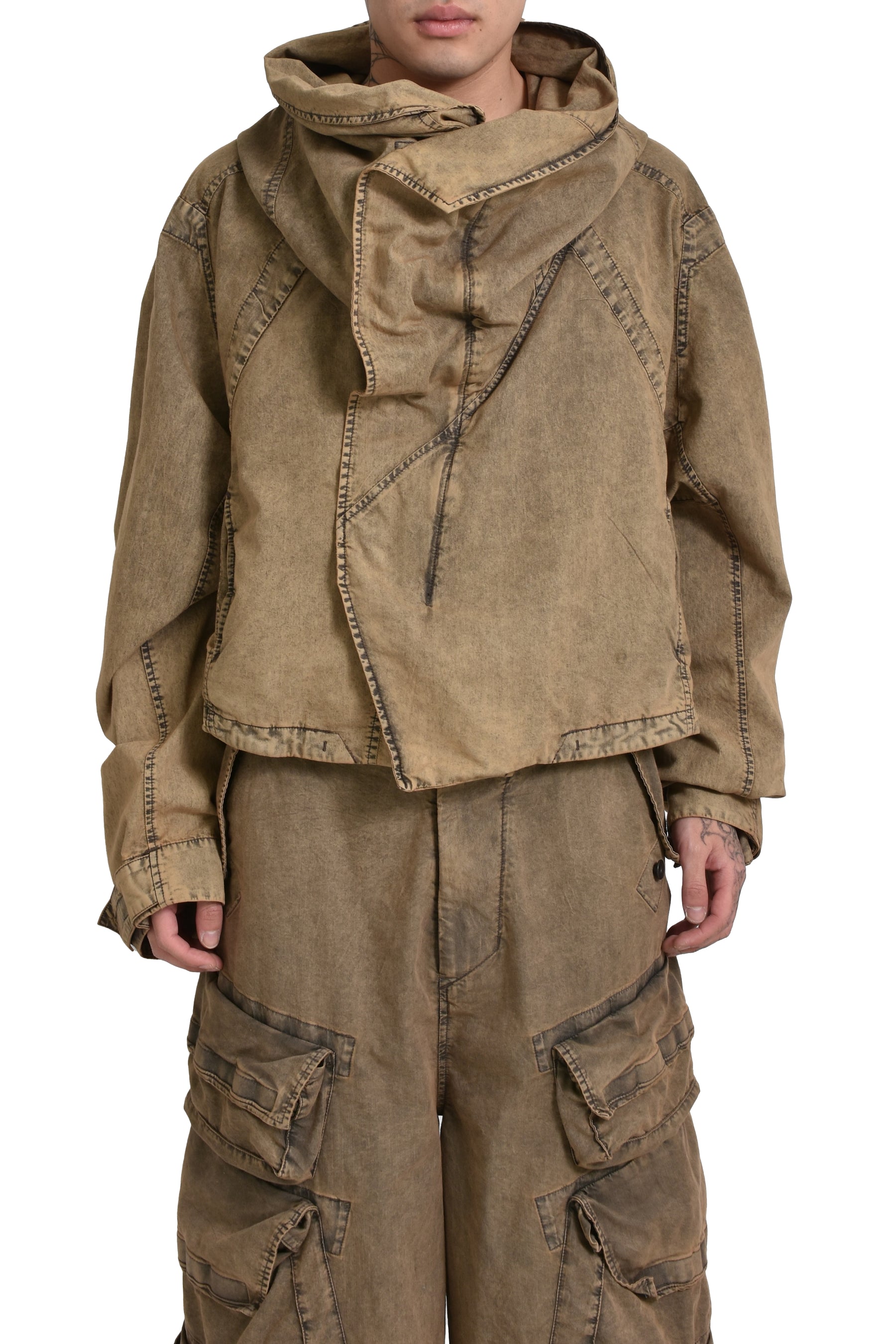 SHORT HOODED BLOUSON / SOIL