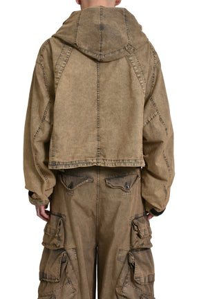 SHORT HOODED BLOUSON / SOIL