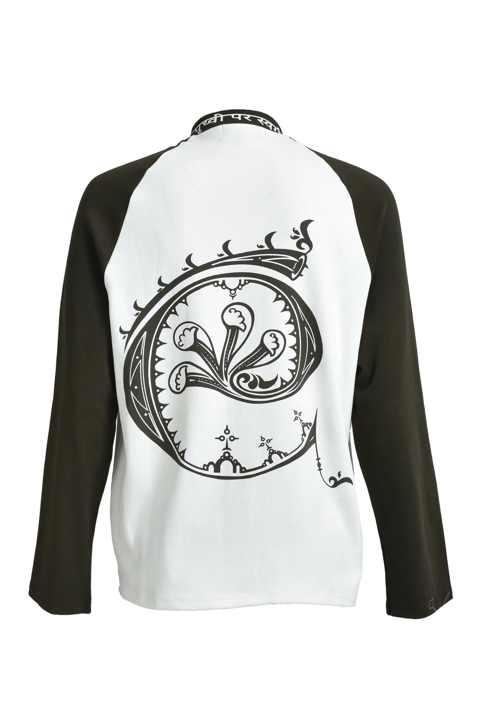 EREHWON REINCARNATION RAGLAN L/S TOP / BLK/WHT