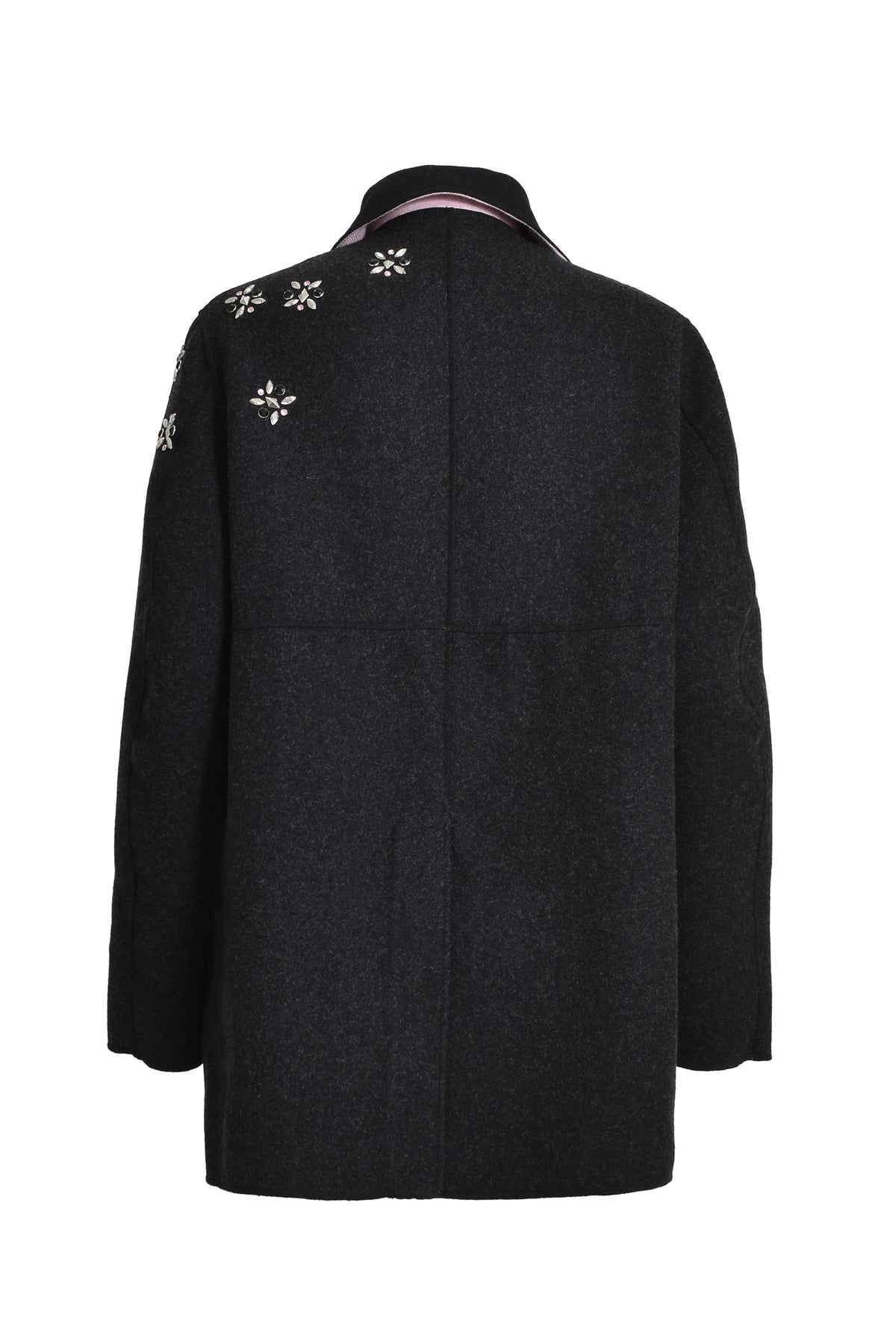 RAINDROP STUDS COAT / BLK