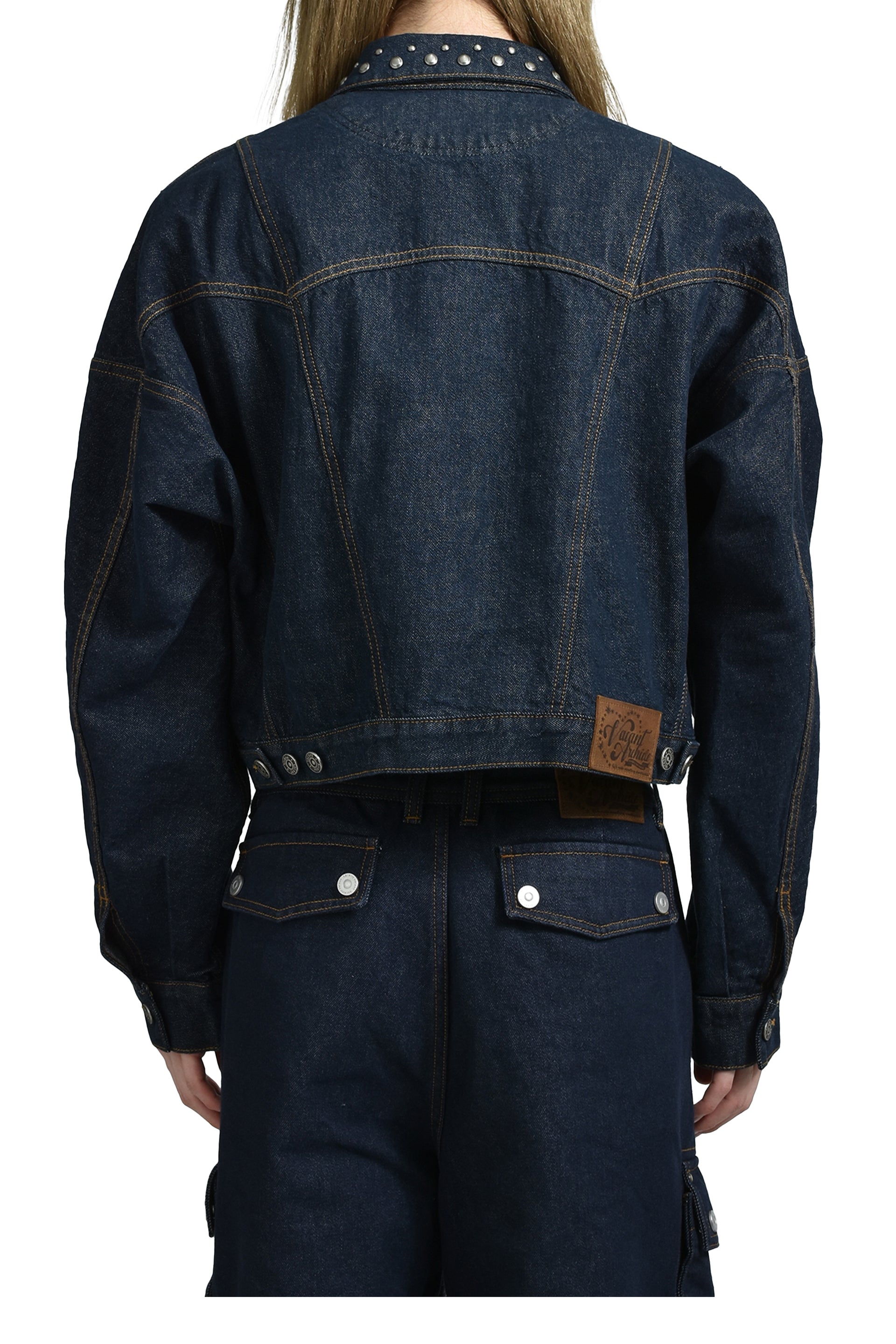 LIAM STUD DENIM JACKET / DEEP BLU 