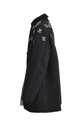 RAINDROP STUDS COAT / BLK