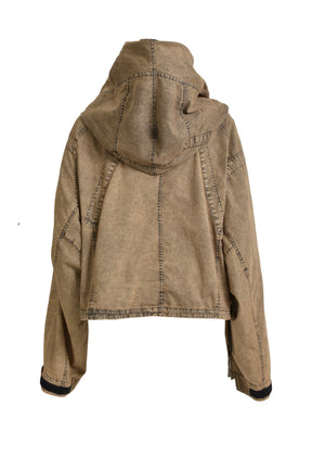 SHORT HOODED BLOUSON / SOIL