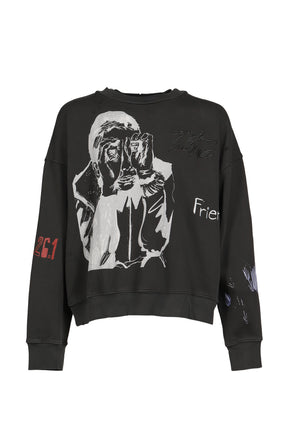 PEAKING KID'' RELAXED PULLOVER / OVERDYE BLK