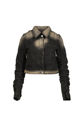 LOOSED SLEEVE DENIM JACKET / BLACK