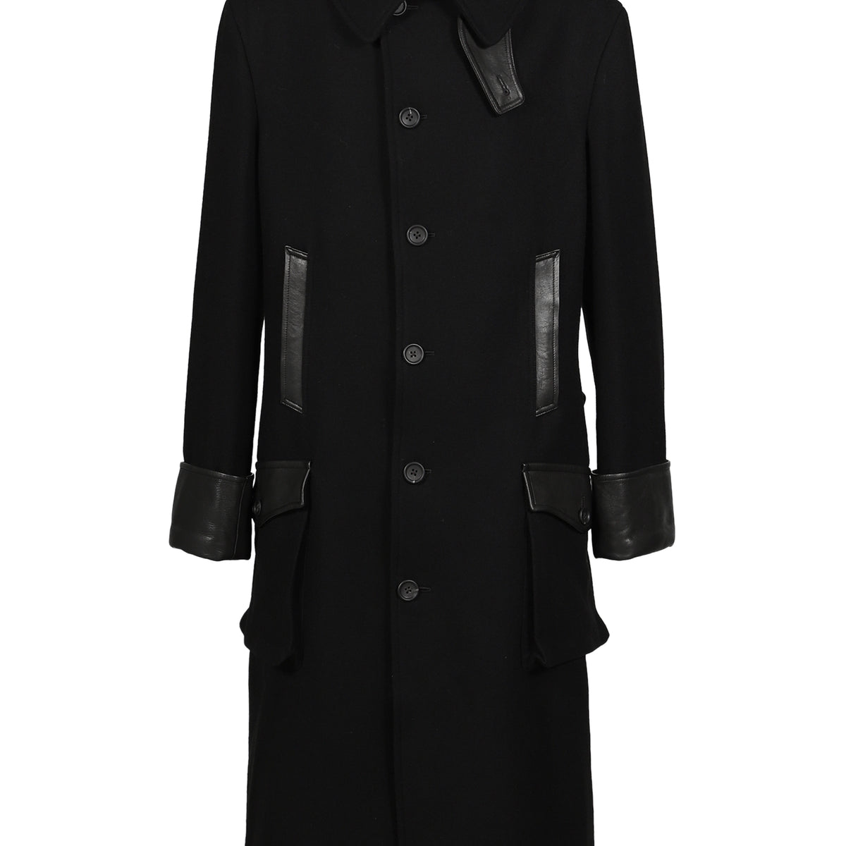 Yohji Yamamoto ヨウジヤマモト FW26 BELTED 6 BUTTON COAT / BLK
