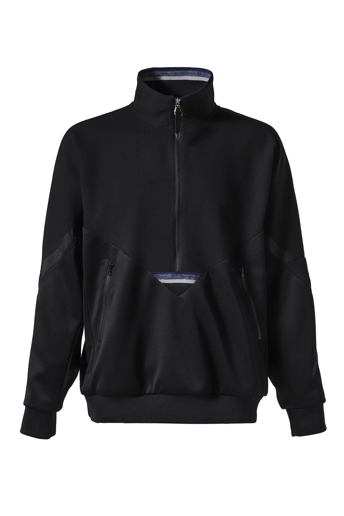 HALF ZIP TRACK JACKET / BLK