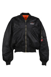 TECHNICAL NYLON BLACK RHINESTONE BOMBER / BLK