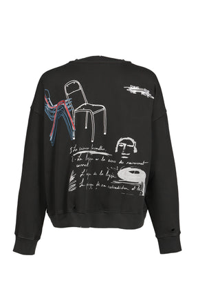 PEAKING KID'' RELAXED PULLOVER / OVERDYE BLK