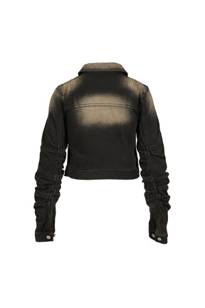 LOOSED SLEEVE DENIM JACKET / BLACK
