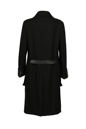 BELTED 6 BUTTON COAT / BLK