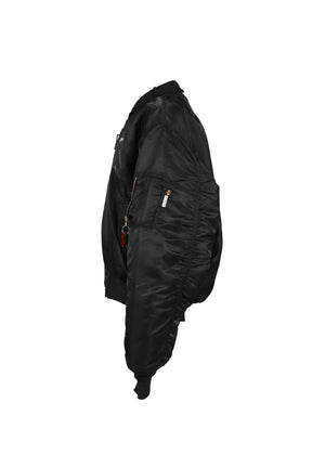 TECHNICAL NYLON BLACK RHINESTONE BOMBER / BLK