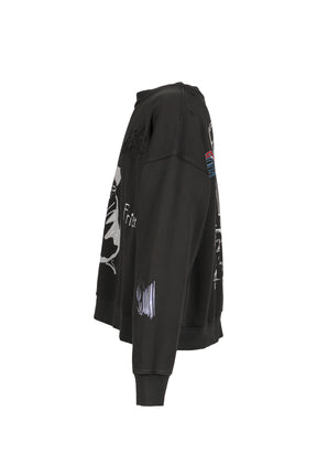 PEAKING KID'' RELAXED PULLOVER / OVERDYE BLK
