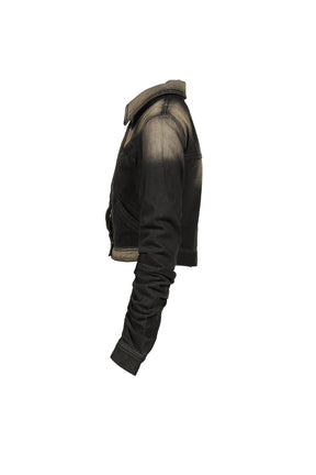 LOOSED SLEEVE DENIM JACKET / BLACK