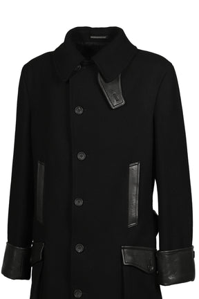 BELTED 6 BUTTON COAT / BLK