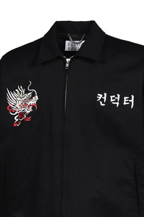 DRAGON EMBROIDERED KOREAN SOUVENIR JKT / BLK