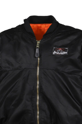 TECHNICAL NYLON BLACK RHINESTONE BOMBER / BLK