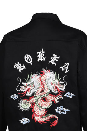 DRAGON EMBROIDERED KOREAN SOUVENIR JKT / BLK