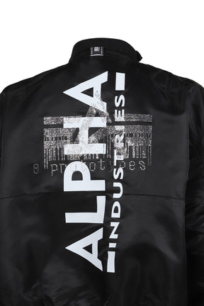 TECHNICAL NYLON BLACK RHINESTONE BOMBER / BLK