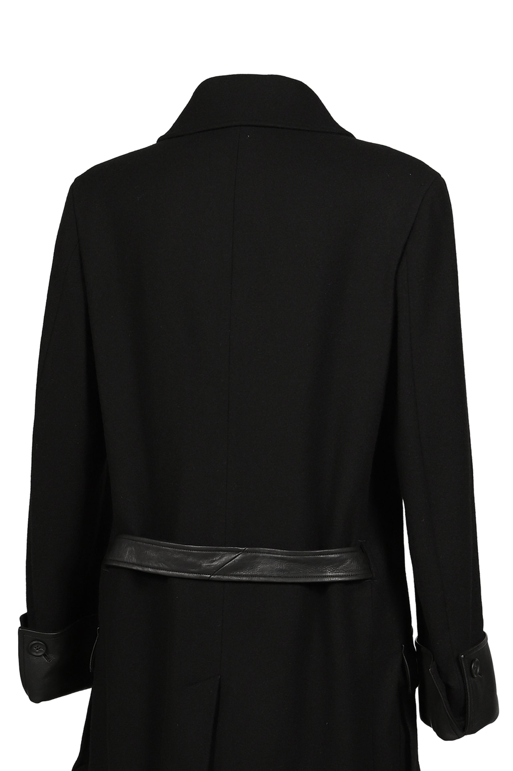 BELTED 6 BUTTON COAT / BLK