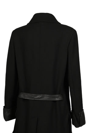 BELTED 6 BUTTON COAT / BLK
