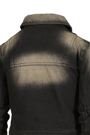 LOOSED SLEEVE DENIM JACKET / BLACK
