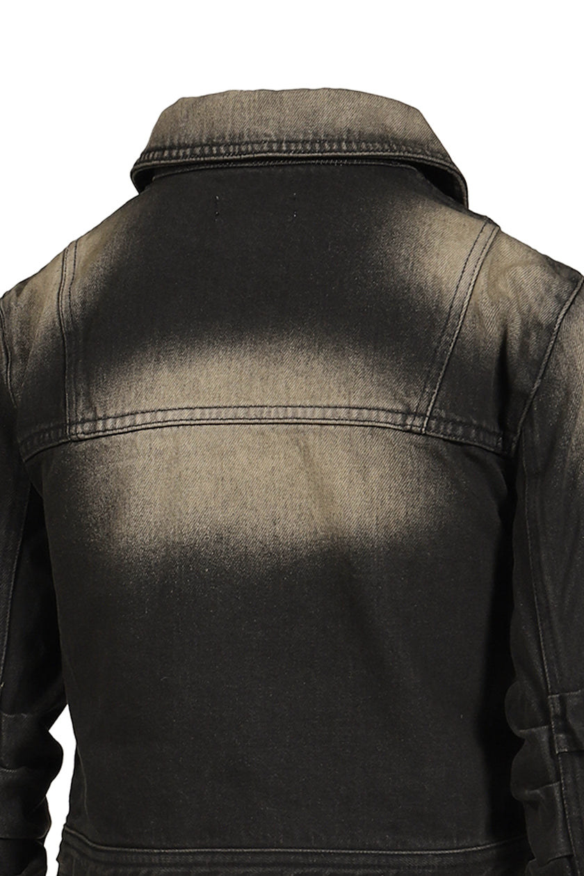 LOOSED SLEEVE DENIM JACKET / BLACK