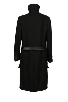 BELTED 6 BUTTON COAT / BLK