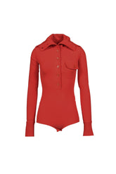 HIGH COLLAR BODYSUIT / RED