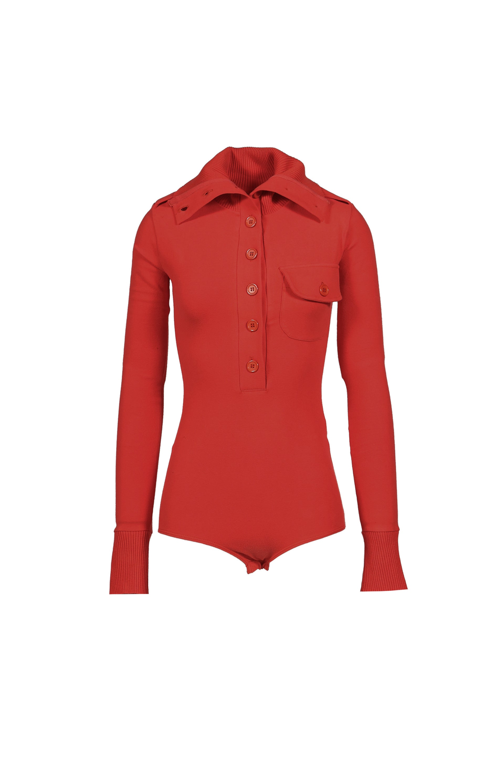 HIGH COLLAR BODYSUIT / RED