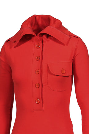 HIGH COLLAR BODYSUIT / RED