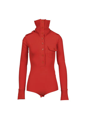 HIGH COLLAR BODYSUIT / RED