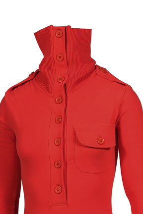 HIGH COLLAR BODYSUIT / RED