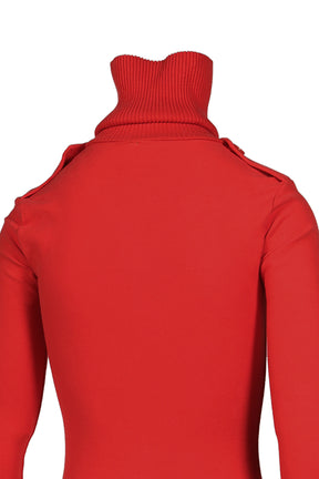 HIGH COLLAR BODYSUIT / RED
