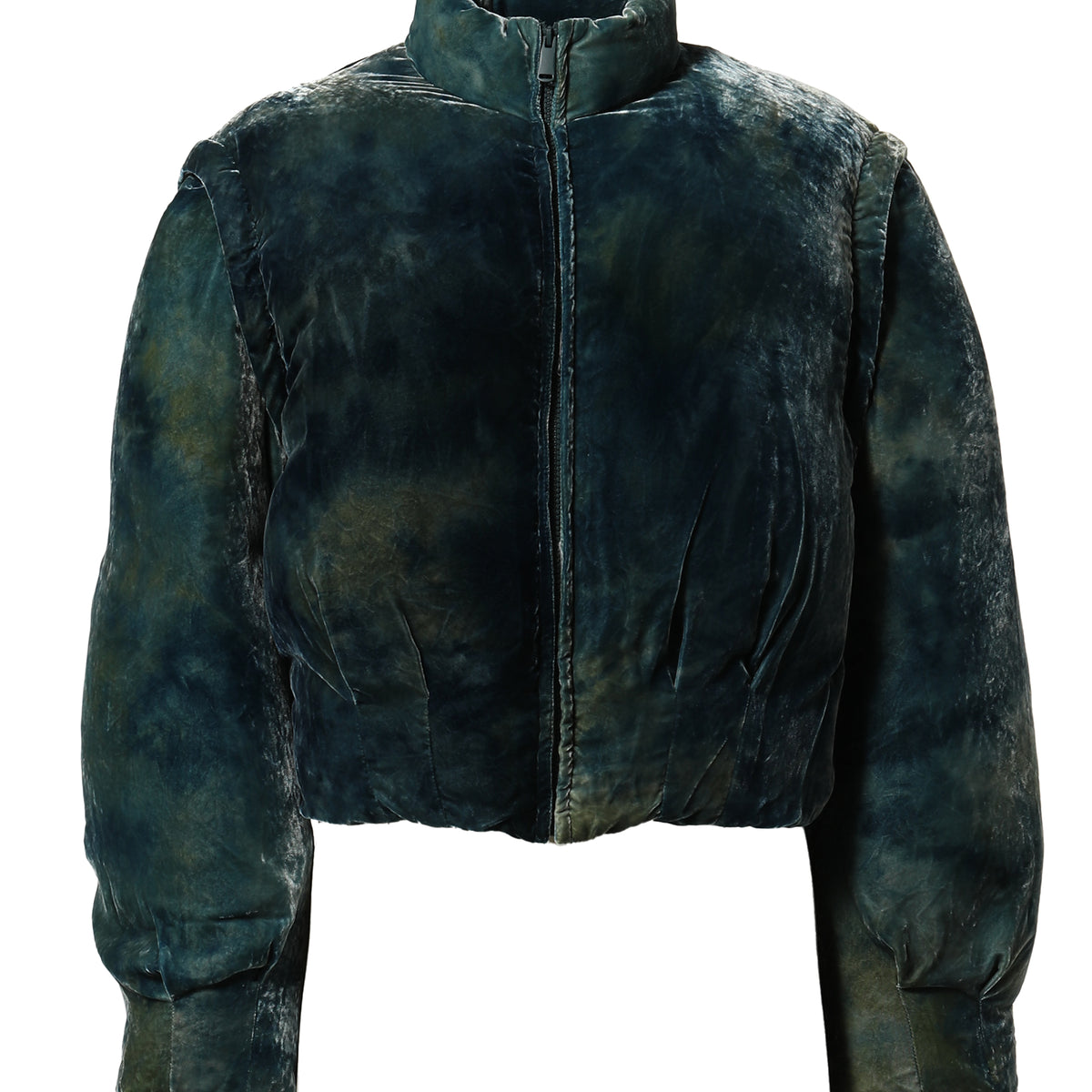 MASU エムエーエスユーFW23 VELVET PUFFER JACKET / EMERALD -NUBIAN