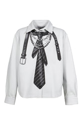 TIE PRINT LEATHER SHIRT DO X DEMIURGO / WHT