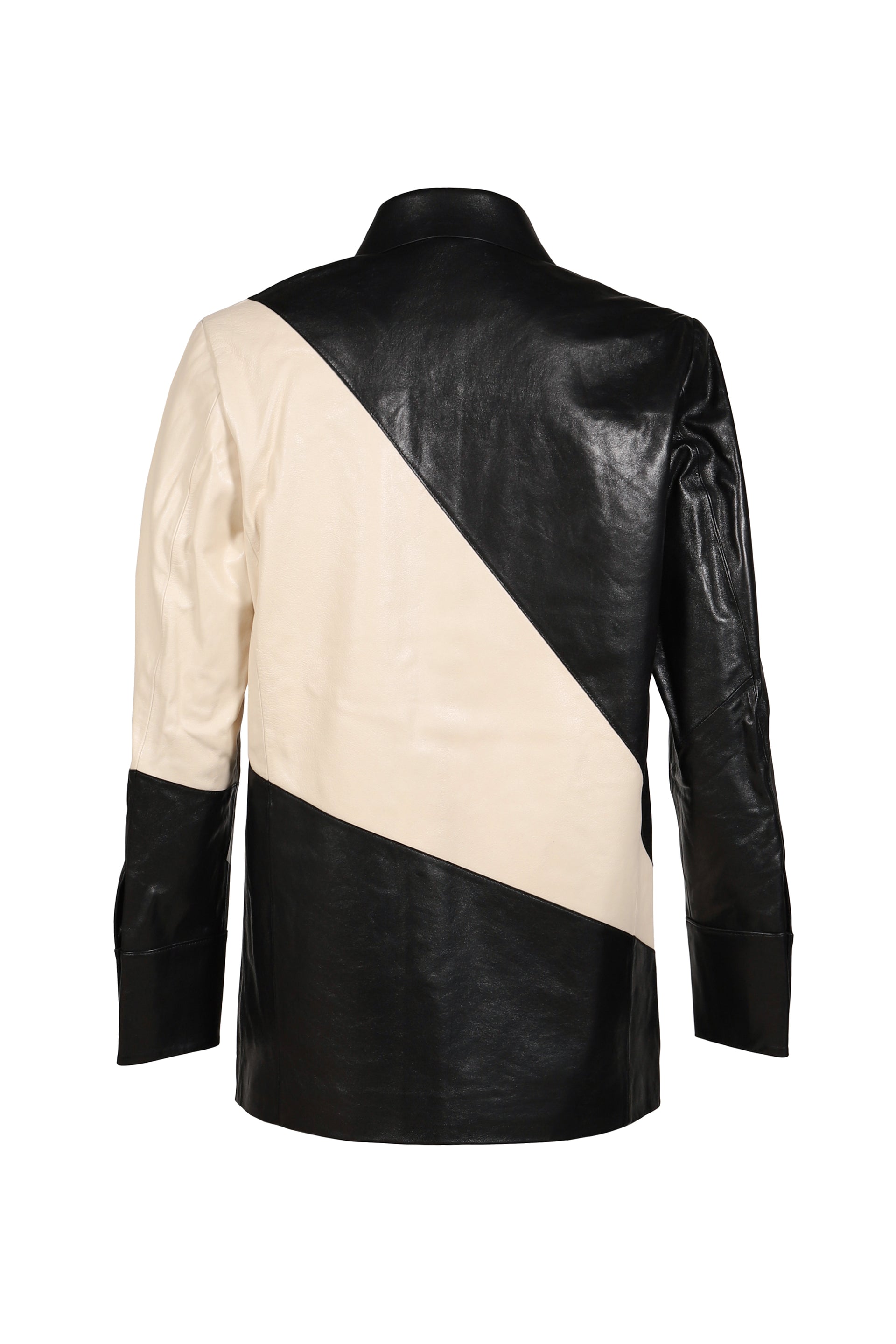 LEATHER BLOCK SHIRT / MAGPIE