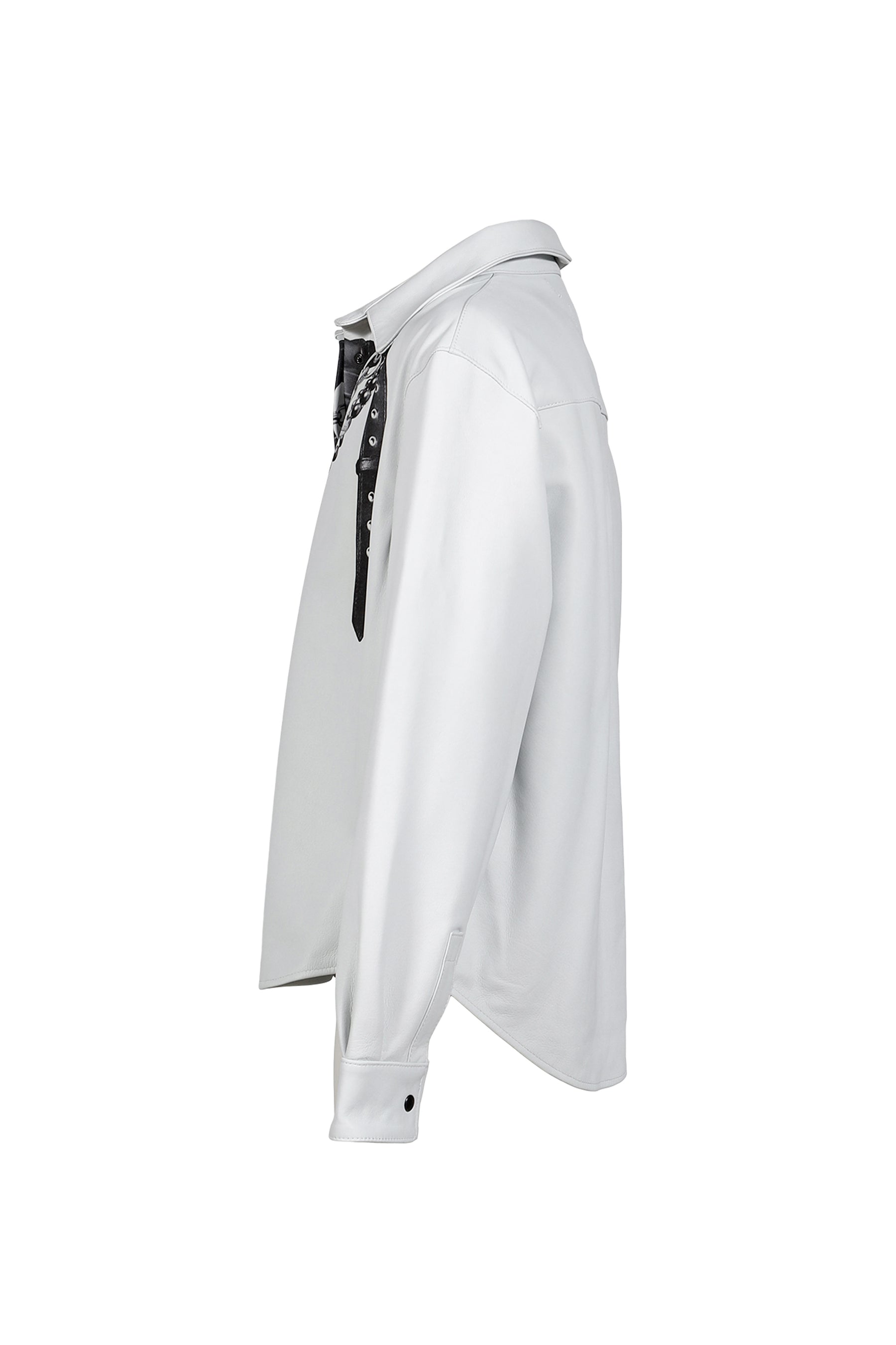 TIE PRINT LEATHER SHIRT DO X DEMIURGO / WHT