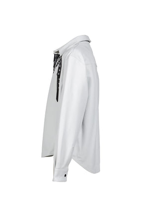 TIE PRINT LEATHER SHIRT DO X DEMIURGO / WHT
