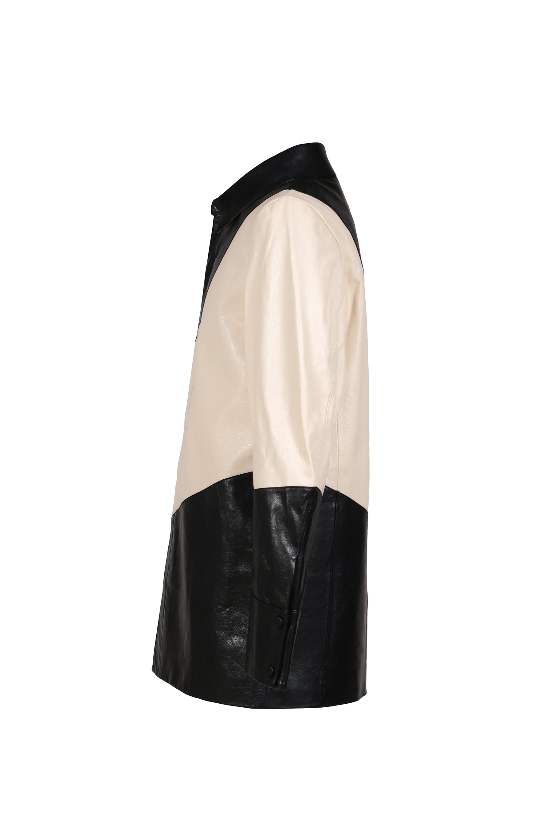 LEATHER BLOCK SHIRT / MAGPIE