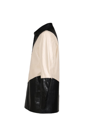 LEATHER BLOCK SHIRT / MAGPIE