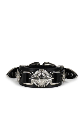 DOUBLE BUCKLE CONCHO BANGLE / BLK